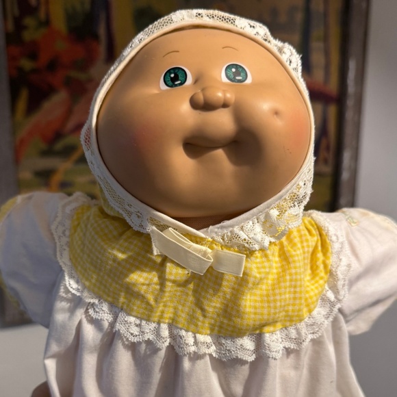 1985 Cabbage Patch Kids Baby Doll - Coleco Era, Blonde Hair, Green Eyes, Signed - Picture 2 of 13